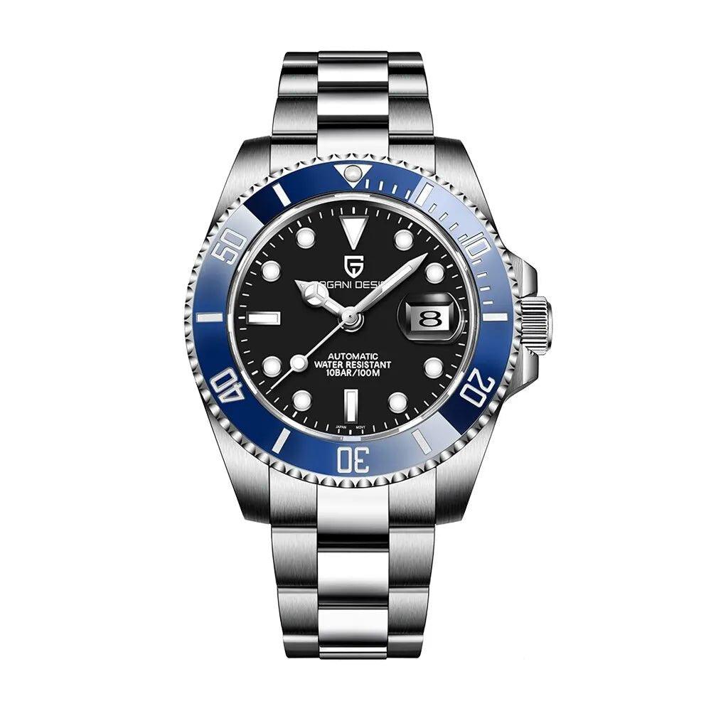 Pagani Design 1661 bleu et noir- Montre Hommage submariner Automatique Homme 40mm - Heritage Time